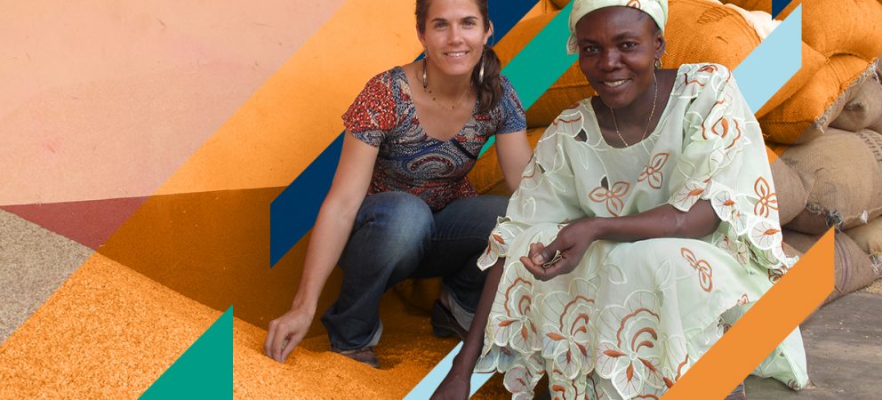 Two women with grains