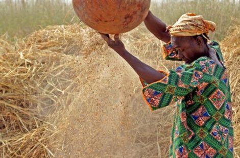 Woman with grains